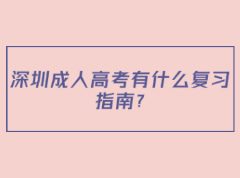 深圳成人高考有什么復習指南?